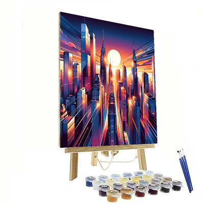 Energetic Cityscape Painting By Numbers Kit