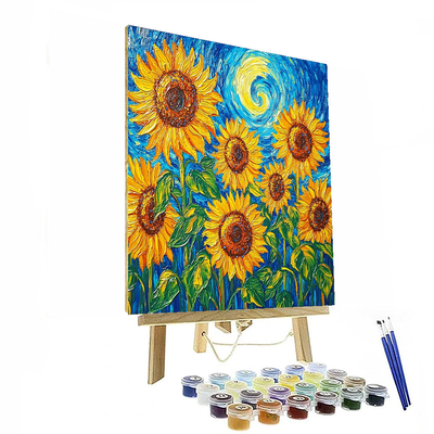 Vincent Van Gogh Inspired Ethereal Sunflowers  DIY Paint By Numbers