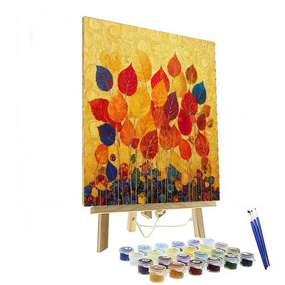 Gustav Klimt Inspired Melodies Of Autumn  Paint By Numbers Art