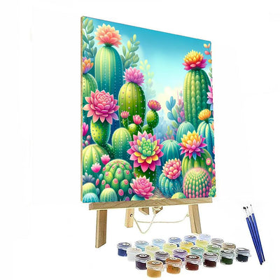 Whimsical Cactus Garden Paint By Numbers Kits