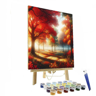 Tranquil Autumn Landscape Painting Number Kit