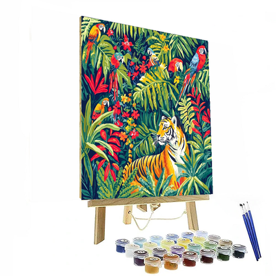 Henri Rousseau Inspired Colorful Creatures Of The Jungle  Numbered Painting Kits