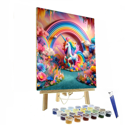 Whimsical Rainbow Unicorn Numbered Painting Kits