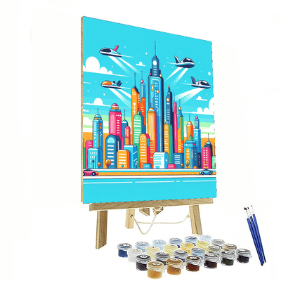 Futuristic City Dreamscape Painting By Numbers Kit