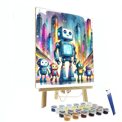 Friendly Robot Companions Paint By Numbers Kits