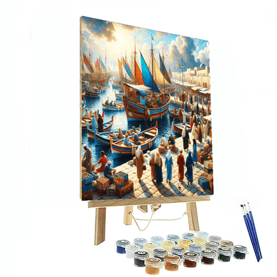 Radiant Mediterranean Harbor Paint By Numbers Art