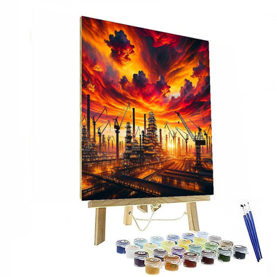 Vivid Industrial Sunset Paint By Numbers Kits