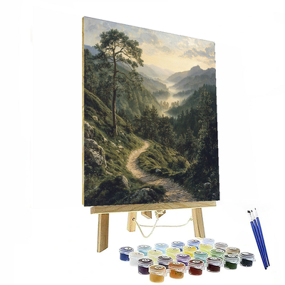 Caspar David Friedrich Inspired Mystical Forest Pathways  Paint By Numbers Kits