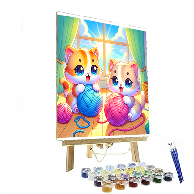 Adorable Kitten Playground Numbered Painting Kits