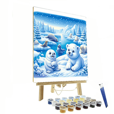 Playful Arctic Friends Painting By Numbers Kit