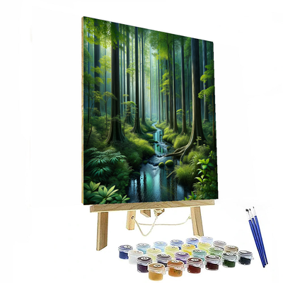 Tranquil Forest Stream Paint By Number