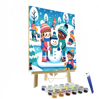 Playful Winter Wonderland Painting By Numbers Kit