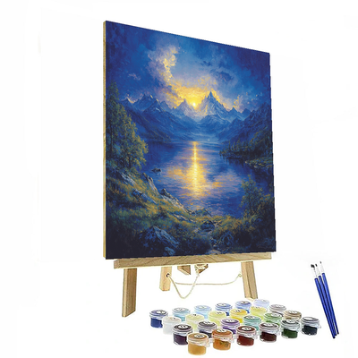 Albert Bierstadt Inspired Twilight Reflections  Painting By Numbers Kit