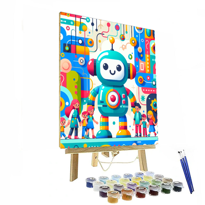 Playful Robot Adventures Paint By Color