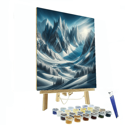 Glistening Snowy Mountains Painting Number Kit