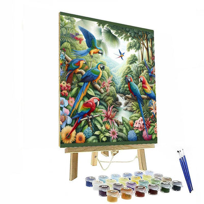 Joyful Tropical Birds Number Painting