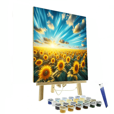 Golden Sunflower Field Paint By Number