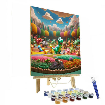 Whimsical Dinosaur Kingdom Numbered Painting Kits