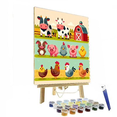 Farmyard Animal Friends Paint By Numbers