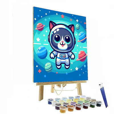 Space Cat Explorers Paint By Numbers Art