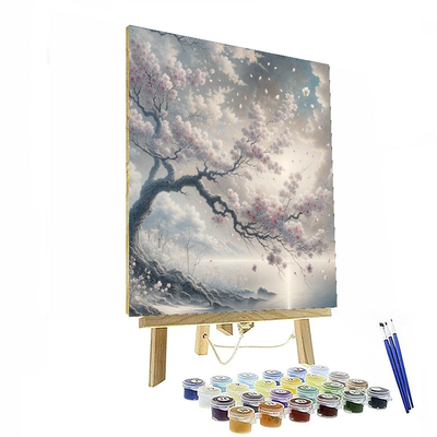 Cascading Cherry Blossoms Numbered Painting Kits