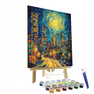 Vincent Van Gogh Inspired Glistening Night Skyline  Paint By Numbers Kits