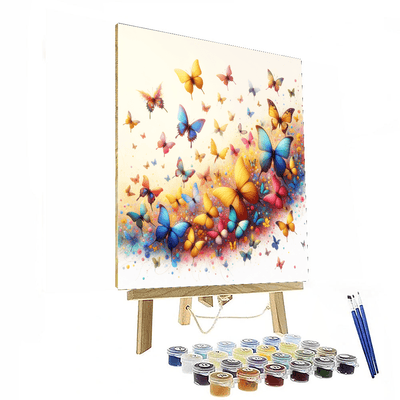 Rainbow Of Butterflies Painting Number Kit