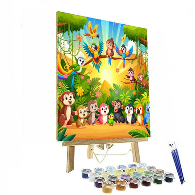 Jungle Animal Friends Paint By Numbers