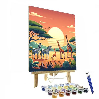 Safari Sunsets Painting By Numbers Kit