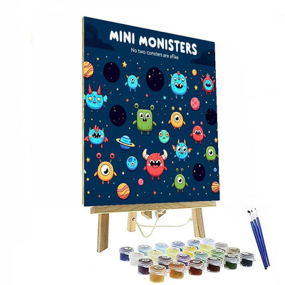 Happy Little Monsters In Space DIY Paint By Numbers