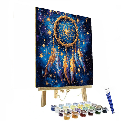 Native American Influence Inspired Celestial Dreamcatcher  Painting By Numbers Kit