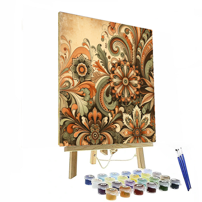 Retro Floral Boho Wall Hanging Paint By Numbers Kits