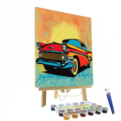 Roy Lichtenstein Inspired The Vintage Car Parade  Paint By Numbers Art