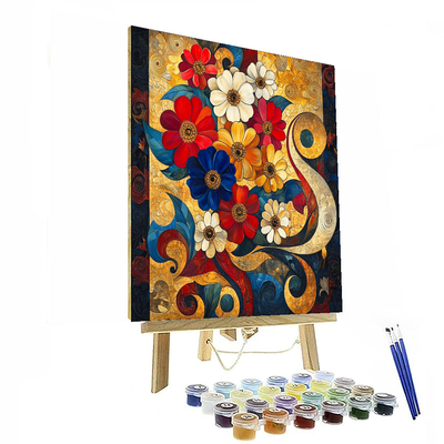 Gustav Klimt Inspired The Floral Symphony  Painting By Numbers Kit