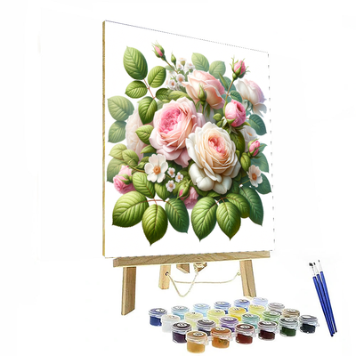 Delicate Rose Blossoms Numbered Painting Kits