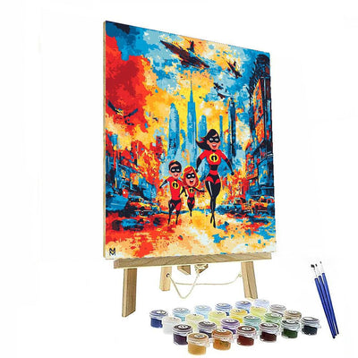 The Incredibles Superhero Family - Disney Inspired Paint By Numbers