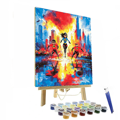 The Incredibles Superhero Showdown - Disney Inspired Painting By Numbers Kit