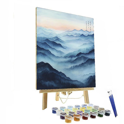 Zhao Mengfu Inspired Whispering Mountains  Painting By Numbers Kit