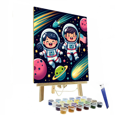 Adventure With Astronauts Paint By Numbers Art