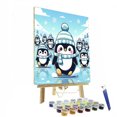 Whimsical Penguin Parade Paint By Color