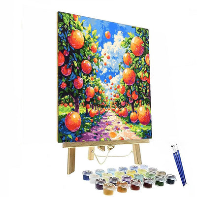 René Magritte Inspired Surrealist Fruit Orchard  Painting Number Kit