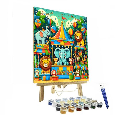 Jungle Animals Carnival Paint By Numbers Art