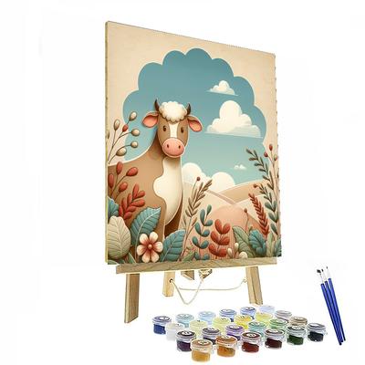 Countryside Cow Charm DIY Paint By Numbers