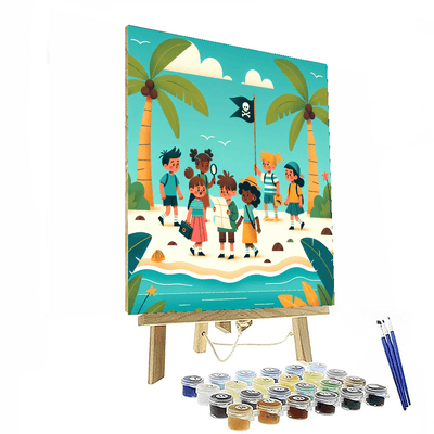 Tropical Island Treasure Hunt Painting Number Kit