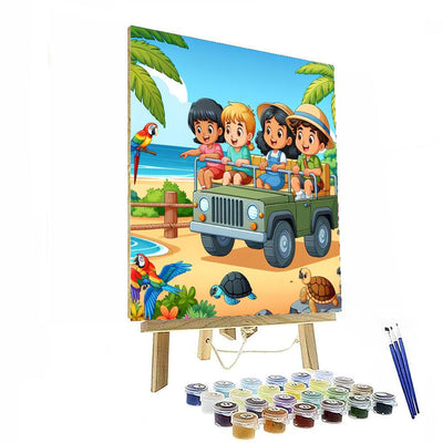 Tropical Island Safari Painting Number Kit