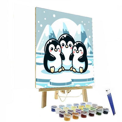 Lively Penguin Family Painting By Numbers Kit