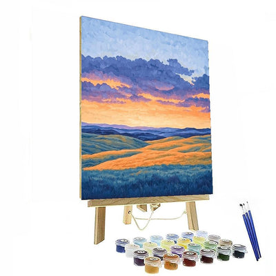 Thomas Hart Benton Inspired Twilight On The Plains  Numbered Painting Kits