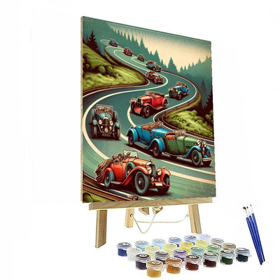 Vintage Car Rally Adventure Paint By Number