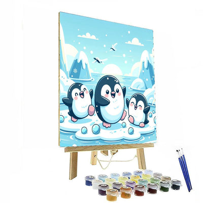 Winter Penguins Celebration Paint By Color