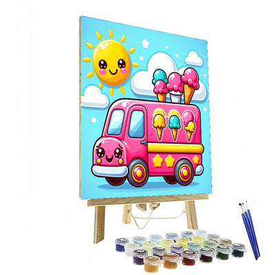 Joyful Ice Cream Truck Painting By Numbers Kit